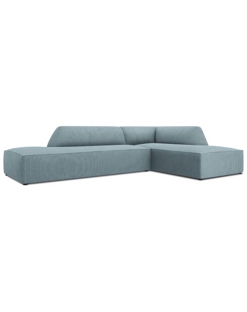 Canapé d'angle droit 4 places Sao bleu clair - 273x180x69 cm