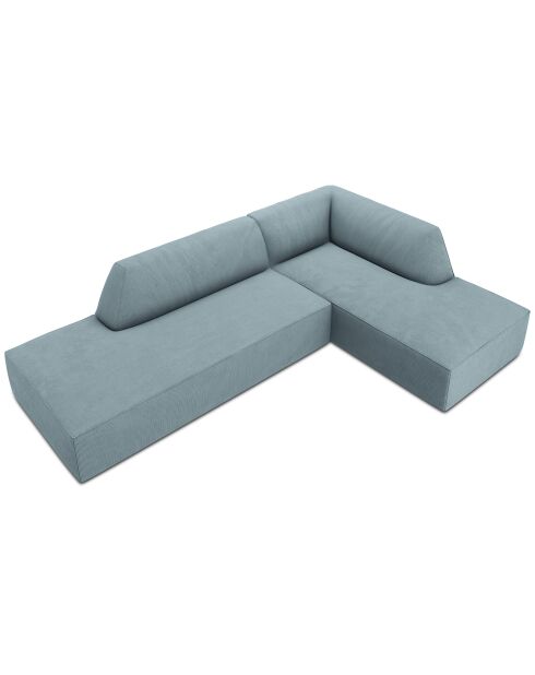 Canapé d'angle droit 4 places Sao bleu clair - 273x180x69 cm
