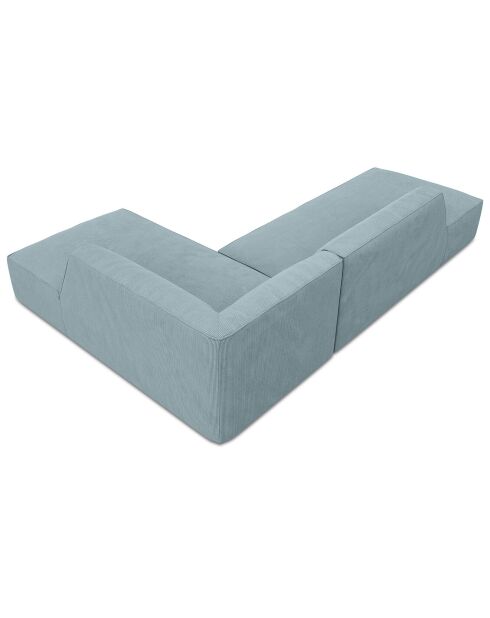 Canapé d'angle droit 4 places Sao bleu clair - 273x180x69 cm