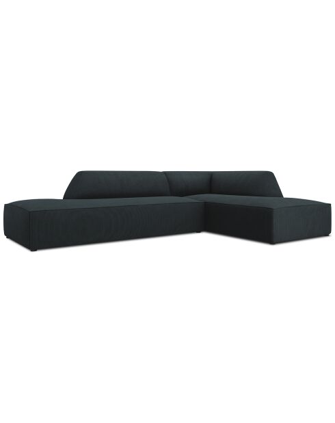 Canapé d'angle droit 4 places Sao bleu - 273x180x69 cm
