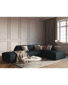 Canapé d'angle droit 4 places Sao bleu - 273x180x69 cm