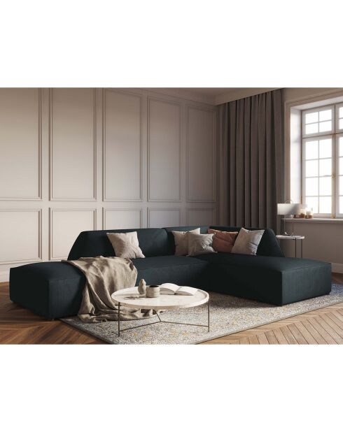 Canapé d'angle droit 4 places Sao bleu - 273x180x69 cm
