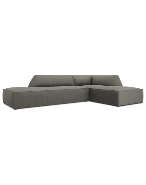 Canapé d'angle droit 4 places Sao gris clair - 273x180x69 cm