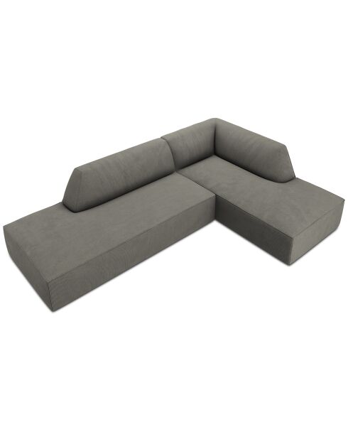 Canapé d'angle droit 4 places Sao gris clair - 273x180x69 cm