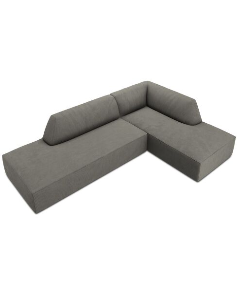 Canapé d'angle droit 4 places Sao gris clair - 273x180x69 cm