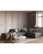 Canapé d'angle droit 4 places Sao gris clair - 273x180x69 cm