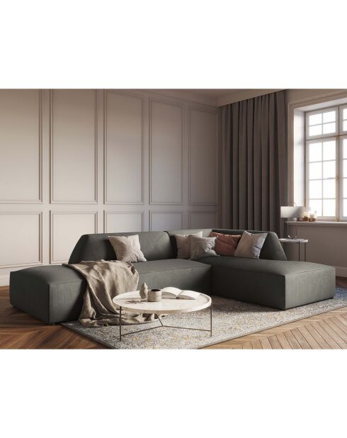 Canapé d'angle droit 4 places Sao gris clair - 273x180x69 cm
