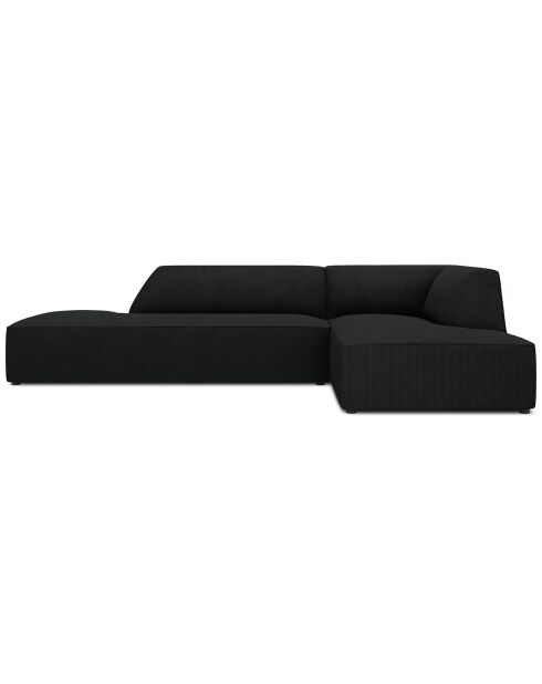 Canapé d'angle droit 4 places Sao noir - 273x180x69 cm