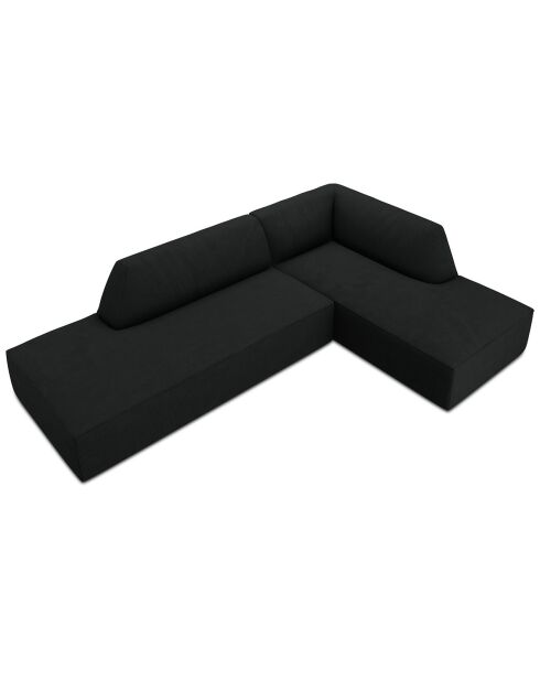 Canapé d'angle droit 4 places Sao noir - 273x180x69 cm