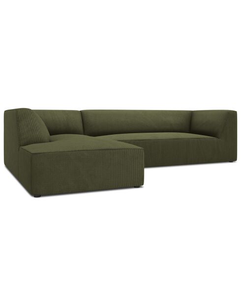 Canapé d'angle gauche 4 places Sao vert - 273x180x69 cm