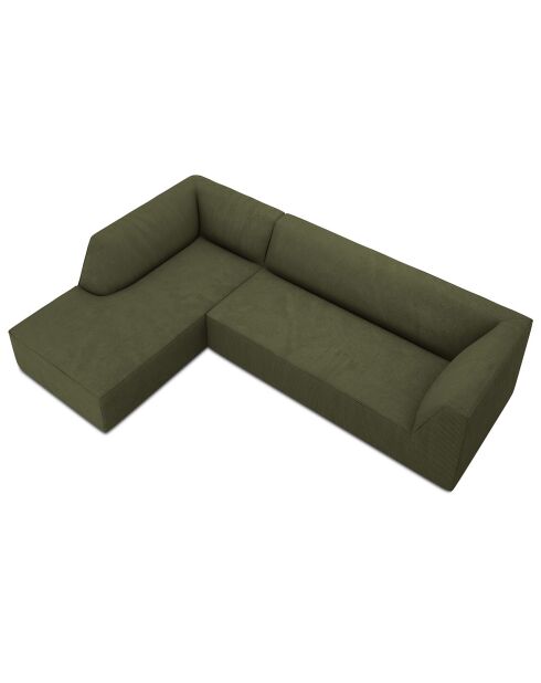Canapé d'angle gauche 4 places Sao vert - 273x180x69 cm