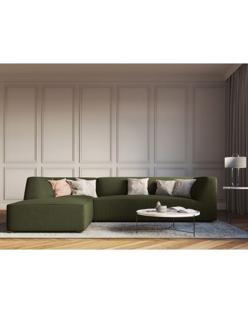Canapé d'angle gauche 4 places Sao vert - 273x180x69 cm
