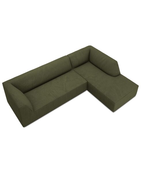 Canapé d'angle droit 4 places Sao vert - 273x180x69 cm