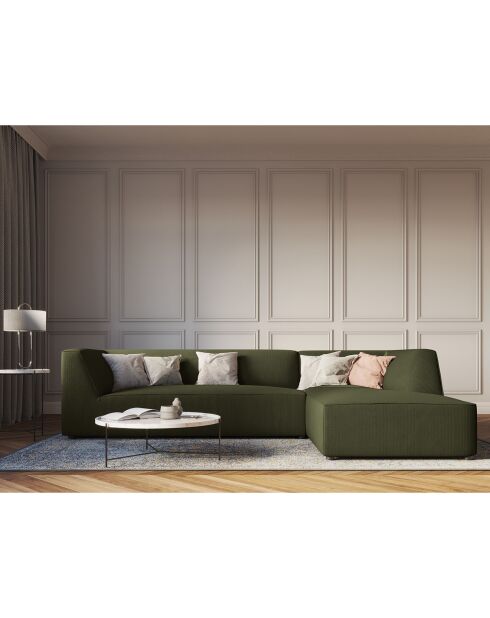 Canapé d'angle droit 4 places Sao vert - 273x180x69 cm