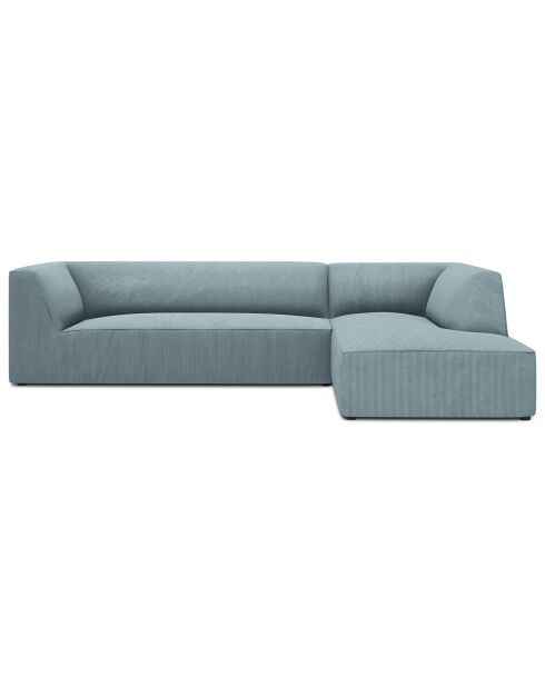 Canapé d'angle droit 4 places Sao bleu clair - 273x180x69 cm