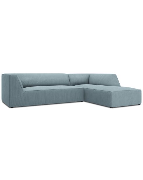 Canapé d'angle droit 4 places Sao bleu clair - 273x180x69 cm