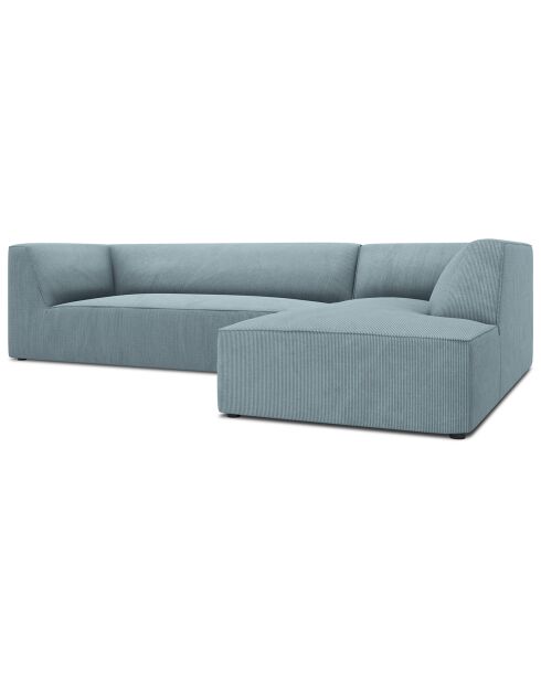 Canapé d'angle droit 4 places Sao bleu clair - 273x180x69 cm