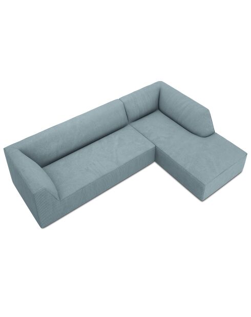 Canapé d'angle droit 4 places Sao bleu clair - 273x180x69 cm
