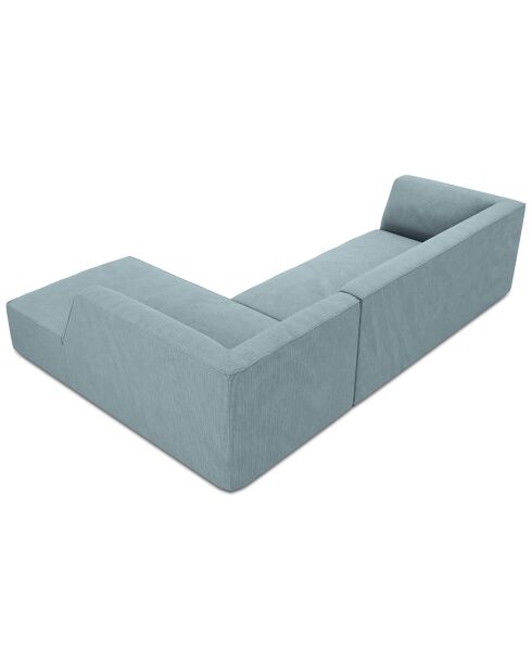 Canapé d'angle droit 4 places Sao bleu clair - 273x180x69 cm