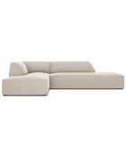 Canapé d'angle gauche 4 places velours Sao beige - 273x180x69 cm