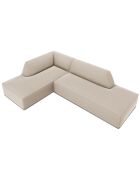 Canapé d'angle gauche 4 places velours Sao beige - 273x180x69 cm
