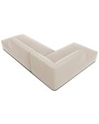 Canapé d'angle gauche 4 places velours Sao beige - 273x180x69 cm