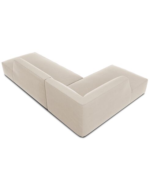 Canapé d'angle gauche 4 places velours Sao beige - 273x180x69 cm
