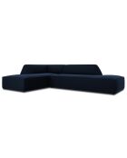 Canapé d'angle gauche 4 places velours Sao bleu roi - 273x180x69 cm