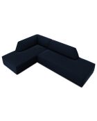 Canapé d'angle gauche 4 places velours Sao bleu roi - 273x180x69 cm
