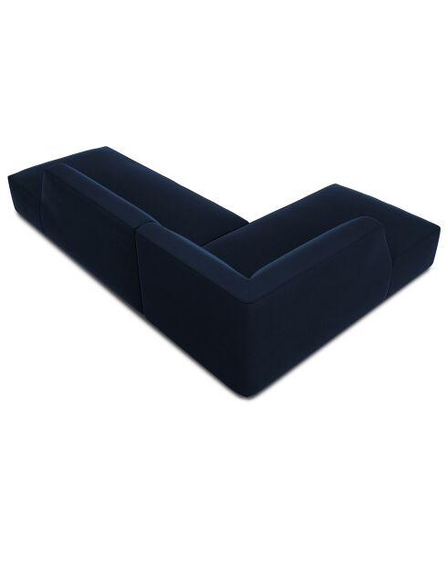 Canapé d'angle gauche 4 places velours Sao bleu roi - 273x180x69 cm