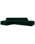 Canapé d'angle gauche 4 places velours Sao vert bouteille - 273x180x69 cm