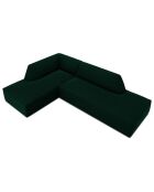 Canapé d'angle gauche 4 places velours Sao vert bouteille - 273x180x69 cm