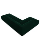 Canapé d'angle gauche 4 places velours Sao vert bouteille - 273x180x69 cm