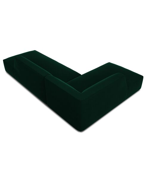 Canapé d'angle gauche 4 places velours Sao vert bouteille - 273x180x69 cm