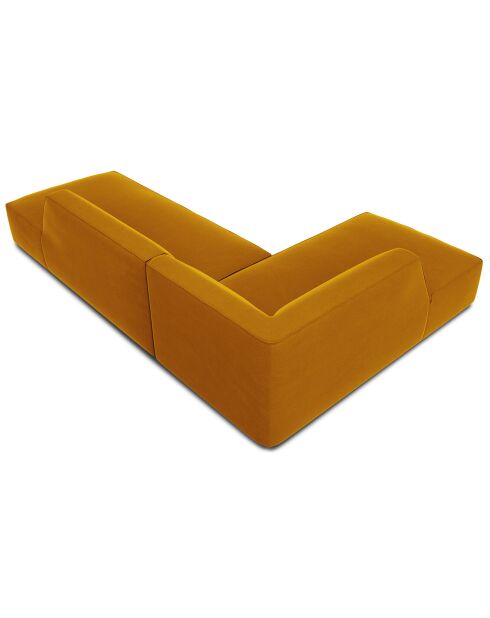 Linkes Ecksofa 4 Sitze gelber Sao-Samt - 273x180x69 cm