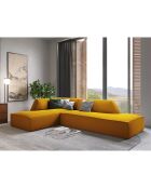 Canapé d'angle gauche 4 places velours Sao jaune - 273x180x69 cm