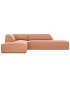 Canapé d'angle gauche 4 places velours Sao rose - 273x180x69 cm