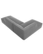 Canapé d'angle gauche 4 places velours Sao gris clair - 273x180x69 cm