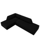 Canapé d'angle gauche 4 places velours Sao noir - 273x180x69 cm