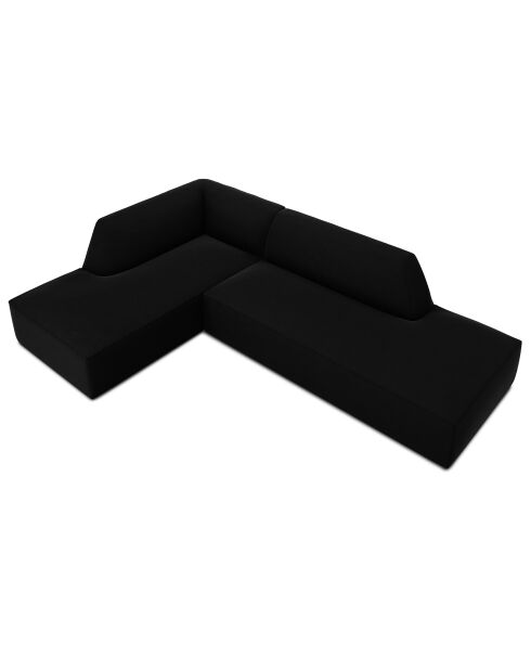 Canapé d'angle gauche 4 places velours Sao noir - 273x180x69 cm