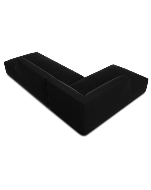 Canapé d'angle gauche 4 places velours Sao noir - 273x180x69 cm