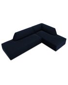 Canapé d'angle droit 4 places velours Sao bleu roi - 273x180x69 cm