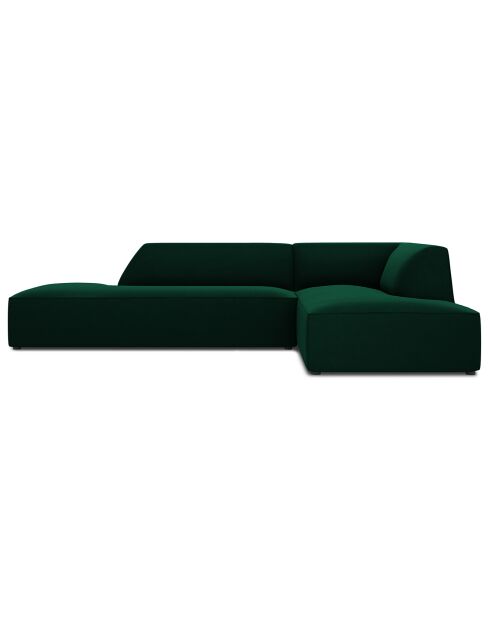 Canapé d'angle droit 4 places velours Sao vert bouteille - 273x180x69 cm