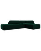 Canapé d'angle droit 4 places velours Sao vert bouteille - 273x180x69 cm