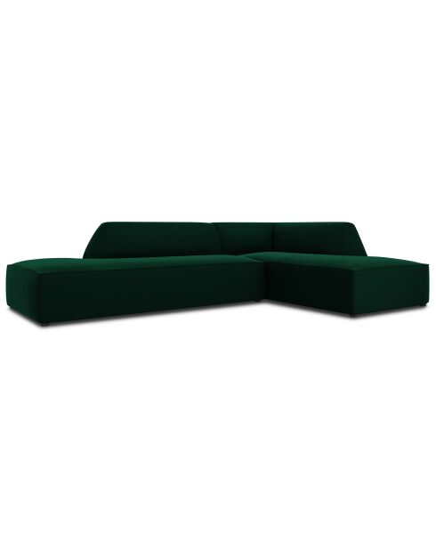 Canapé d'angle droit 4 places velours Sao vert bouteille - 273x180x69 cm