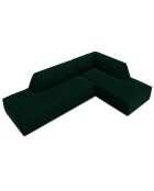 Canapé d'angle droit 4 places velours Sao vert bouteille - 273x180x69 cm
