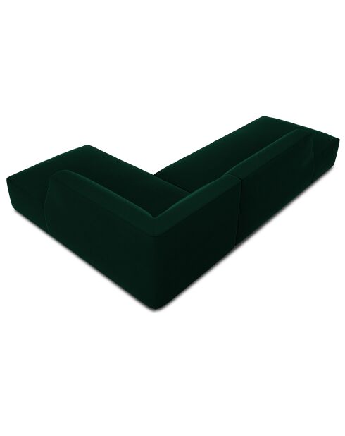Canapé d'angle droit 4 places velours Sao vert bouteille - 273x180x69 cm
