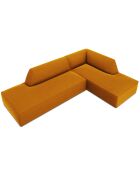 Canapé d'angle droit 4 places velours Sao jaune - 273x180x69 cm