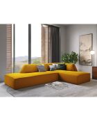 Canapé d'angle droit 4 places velours Sao jaune - 273x180x69 cm
