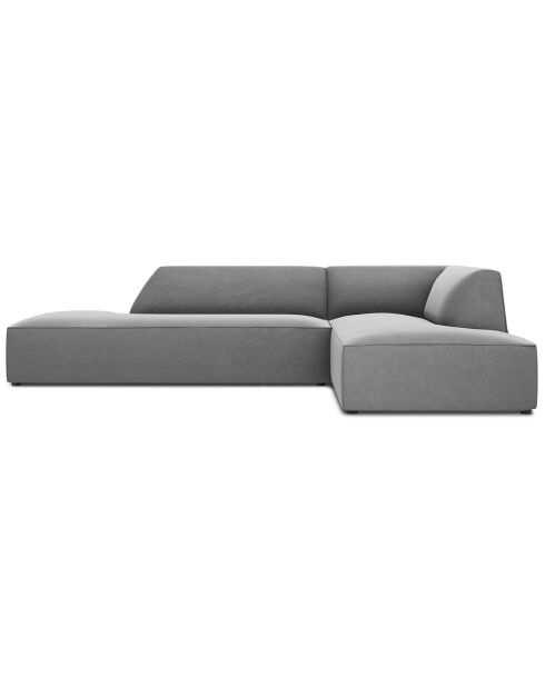 Canapé d'angle droit 4 places velours Sao gris clair - 273x180x69 cm